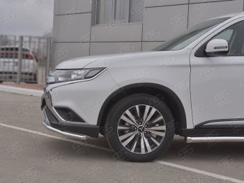 16 349 р. Защита переднего бампера (Ø42 мм, нержавейка) SLITKOFF  Mitsubishi Outlander  GF (2018-2022) 3-ий рестайлинг  с доставкой в г. Королёв. Увеличить фотографию 3