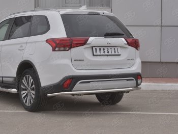 16 449 р. Защита заднего бампера (Ø42 мм, нержавейка) SLITKOFF Mitsubishi Outlander GF 3-ий рестайлинг (2018-2022)  с доставкой в г. Королёв. Увеличить фотографию 2