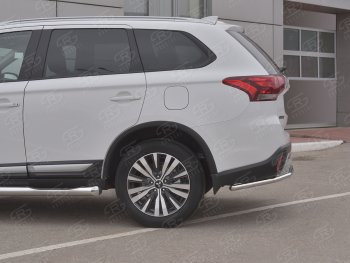 16 449 р. Защита заднего бампера (Ø42 мм, нержавейка) SLITKOFF Mitsubishi Outlander GF 3-ий рестайлинг (2018-2022)  с доставкой в г. Королёв. Увеличить фотографию 3