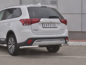 13 899 р. Защита заднего бампера (Ø63 мм уголки, нержавейка) SLITKOFF Mitsubishi Outlander GF 3-ий рестайлинг (2018-2022)  с доставкой в г. Королёв. Увеличить фотографию 3