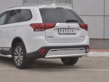 16 799 р. Защита заднего бампера (Ø63 мм, нержавейка) SLITKOFF Mitsubishi Outlander GF 3-ий рестайлинг (2018-2022)  с доставкой в г. Королёв. Увеличить фотографию 2