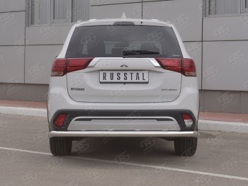 18 649 р. Защита заднего бампера (Ø63 мм, нержавейка) RUSSTAL Mitsubishi Outlander GF 3-ий рестайлинг (2018-2022)  с доставкой в г. Королёв. Увеличить фотографию 2