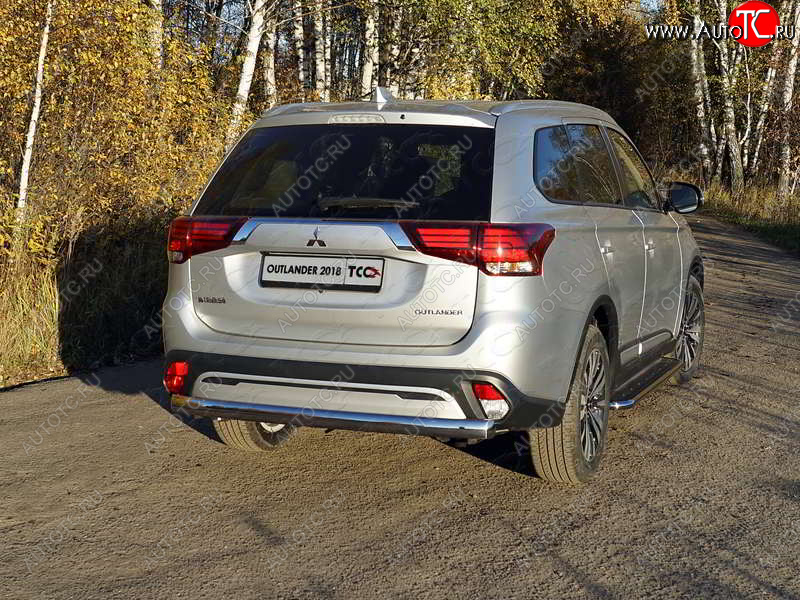 24 999 р. Защита заднего бампера (овальная) ТСС (нержавейка d75х42 мм) Mitsubishi Outlander GF 3-ий рестайлинг (2018-2022)  с доставкой в г. Королёв