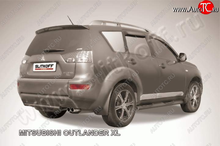 6 399 р. Защита задняя Slitkoff  Mitsubishi Outlander  XL (2005-2009) (CW)  дорестайлинг (Цвет: серебристый)  с доставкой в г. Королёв