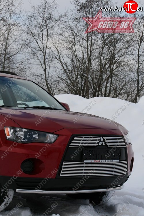 8 729 р. Защита переднего бампера из одинарной трубы диаметром 42мм Souz-96 Mitsubishi Outlander XL (CW)  рестайлинг (2010-2013)  с доставкой в г. Королёв