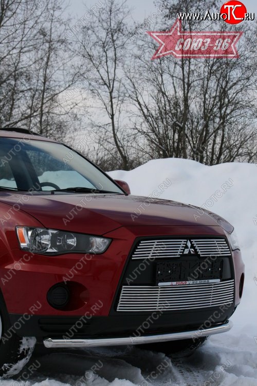 9 809 р. Защита переднего бампера из одинарной трубы (d60) Souz-96 Mitsubishi Outlander XL (CW)  рестайлинг (2010-2013)  с доставкой в г. Королёв