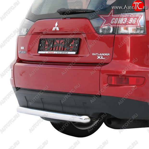 6 884 р. Защита заднего бампера Souz-96 (d60) Mitsubishi Outlander XL (CW)  рестайлинг (2010-2013)  с доставкой в г. Королёв