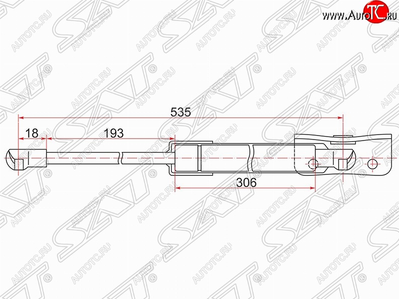 859 р. Левый газовый упор крышки багажника SAT  Mitsubishi Outlander  GF (2012-2014) дорестайлинг  с доставкой в г. Королёв