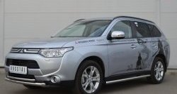 16 999 р. Защита переднего бампера (2 трубыØ63 и 42 мм, нержавейка) SLITKOFF Mitsubishi Outlander GF дорестайлинг (2012-2014)  с доставкой в г. Королёв. Увеличить фотографию 4