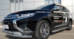 22 949 р. Защита переднего бампера (2 трубыØ75х42 и 63 мм, нержавейка) Russtal  Mitsubishi Outlander  GF (2015-2018) 2-ой рестайлинг  с доставкой в г. Королёв. Увеличить фотографию 1