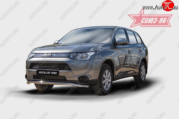 12 239 р. Защита переднего бампера одинарная Souz-96 Premium (d60) Mitsubishi Outlander GF дорестайлинг (2012-2014)  с доставкой в г. Королёв