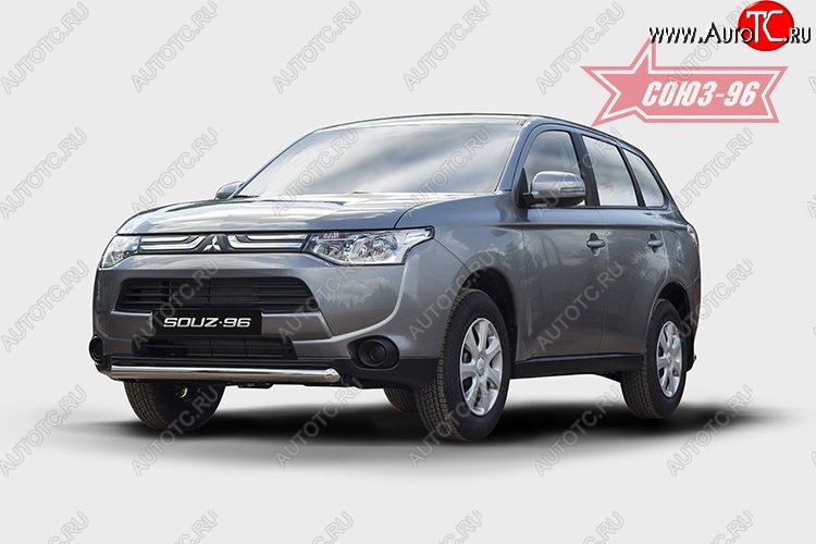 10 574 р. Защита переднего бампера одинарная Souz-96 (d60). Mitsubishi Outlander GF дорестайлинг (2012-2014)  с доставкой в г. Королёв