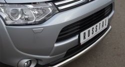 13 999 р. Одинарная защита переднего бампера диаметром 63 мм SLITKOFF Mitsubishi Outlander GF дорестайлинг (2012-2014)  с доставкой в г. Королёв. Увеличить фотографию 2