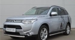 13 999 р. Одинарная защита переднего бампера диаметром 63 мм SLITKOFF Mitsubishi Outlander GF дорестайлинг (2012-2014)  с доставкой в г. Королёв. Увеличить фотографию 4