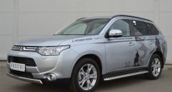 15 649 р. Защита переднего бампера (Ø75х42 мм, нержавейка) Russtal Mitsubishi Outlander GF дорестайлинг (2012-2014)  с доставкой в г. Королёв. Увеличить фотографию 4