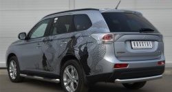 16 799 р. Одинарная защита заднего бампера из трубы диаметром 76 мм SLITKOFF  Mitsubishi Outlander  GF (2012-2014) дорестайлинг  с доставкой в г. Королёв. Увеличить фотографию 4