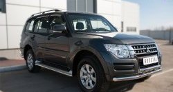 23 999 р. Защита переднего бампера (2 трубыØ63 мм, нержавейка) SLITKOFF Mitsubishi Pajero 4 V90 2-ой рестайлинг (2014-2020)  с доставкой в г. Королёв. Увеличить фотографию 4