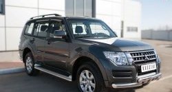 17 599 р. Защита порогов из круглой трубы диаметром 42 мм SLITKOFF  Mitsubishi Pajero  4 V90 (2014-2020) 2-ой рестайлинг  с доставкой в г. Королёв. Увеличить фотографию 4