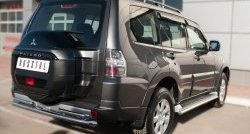 17 749 р. Защита заднего бампера (Ø63 и 42 мм, нержавейка) SLITKOFF Mitsubishi Pajero 4 V90 2-ой рестайлинг (2014-2020)  с доставкой в г. Королёв. Увеличить фотографию 4