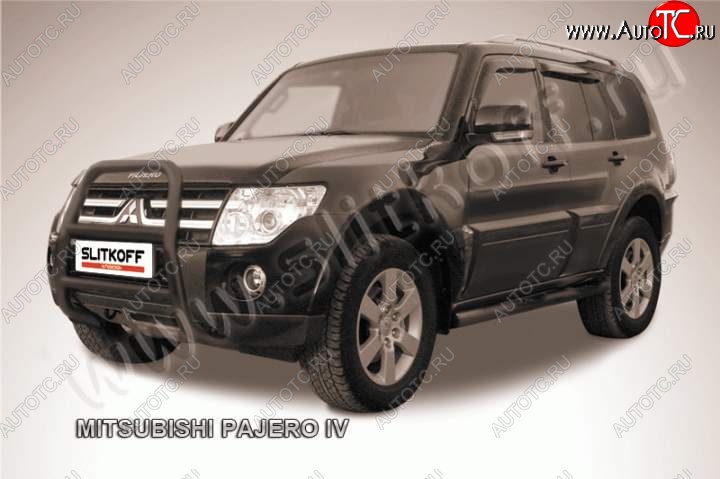 18 399 р. Кенгурятник d57 высокий Mitsubishi Pajero 4 V90 дорестайлинг (2006-2011) (Цвет: серебристый)  с доставкой в г. Королёв