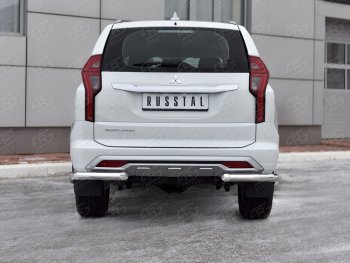 17 999 р. Защита заднего бампера (Ø63 мм уголки, нержавейка) SLITKOFF  Mitsubishi Pajero Sport  QF (2019-2022) рестайлинг  с доставкой в г. Королёв. Увеличить фотографию 4