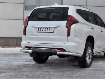 17 699 р. Защита заднего бампера (Ø76 мм уголки, нержавейка) Mitsubishi Pajero Sport QF рестайлинг (2019-2022)  с доставкой в г. Королёв. Увеличить фотографию 4