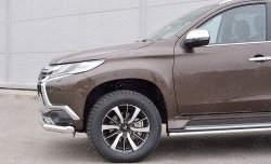 19 449 р. Защита переднего бампера (Ø76 мм, нержавейка) SLITKOFF  Mitsubishi Pajero Sport  QE (2015-2021) дорестайлинг  с доставкой в г. Королёв. Увеличить фотографию 4