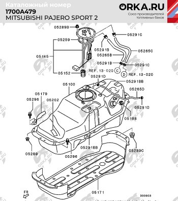 21 999 р. Бак топливный BAKPLAST (70 л., пластиковый)  Mitsubishi Pajero Sport  PB (2008-2017) дорестайлинг, рестайлинг  с доставкой в г. Королёв. Увеличить фотографию 4