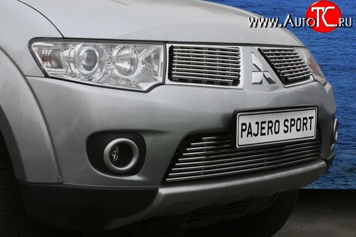 5 399 р. Декоративная вставка решетки радиатора Berkut Mitsubishi Pajero Sport PB дорестайлинг (2008-2013)  с доставкой в г. Королёв