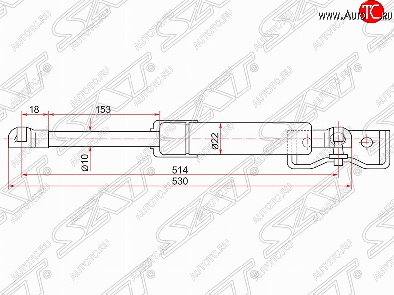 1 349 р. Газовый упор крышки багажника SAT  Mitsubishi Pajero Sport  PB (2008-2013) дорестайлинг  с доставкой в г. Королёв