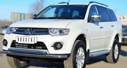 24 699 р. Защита переднего бампера (2 трубыØ63 мм, нержавейка) SLITKOFF Mitsubishi Pajero Sport PB рестайлинг (2013-2017)  с доставкой в г. Королёв. Увеличить фотографию 4