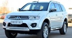 20 849 р. Защита переднего бампера (2 трубыØ76 и 42 мм, нержавейка) SLITKOFF Mitsubishi Pajero Sport PB рестайлинг (2013-2017)  с доставкой в г. Королёв. Увеличить фотографию 4