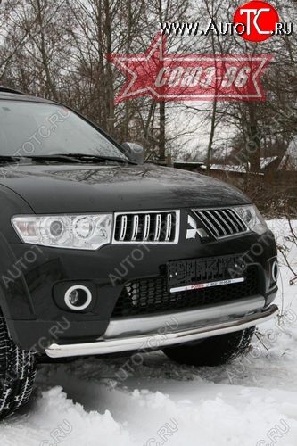 10 349 р. Защита переднего бампера одинарная Souz-96 (d60) Mitsubishi Pajero Sport PB дорестайлинг (2008-2013)  с доставкой в г. Королёв