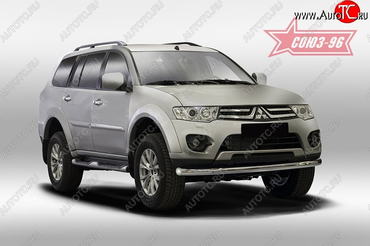 11 654 р. Защита переднего бампера одинарная Souz-96 (d76) Mitsubishi Pajero Sport PB дорестайлинг (2008-2013)  с доставкой в г. Королёв