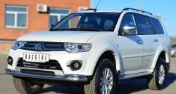 23 749 р. Защита переднего бампера (2 трубыØ63 и 42 мм, нержавейка) SLITKOFF Mitsubishi Pajero Sport PB рестайлинг (2013-2017)  с доставкой в г. Королёв. Увеличить фотографию 4