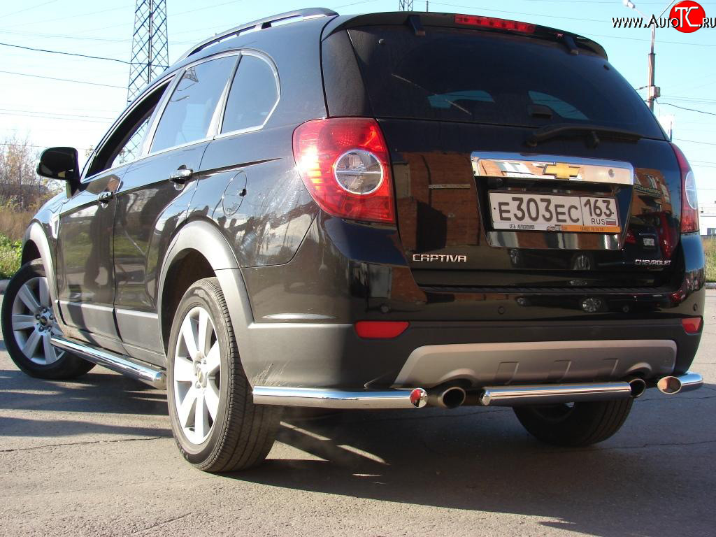 8 599 р. Защита заднего бампера из труб d63.5 Metall-design Chevrolet Captiva  дорестайлинг (2006-2011) (Комплект)  с доставкой в г. Королёв