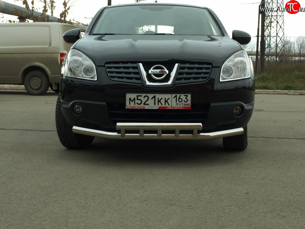 12 699 р. Защита переднего бампера 63,5 мм Nissan Qashqai 1 дорестайлинг (2007-2010)  с доставкой в г. Королёв