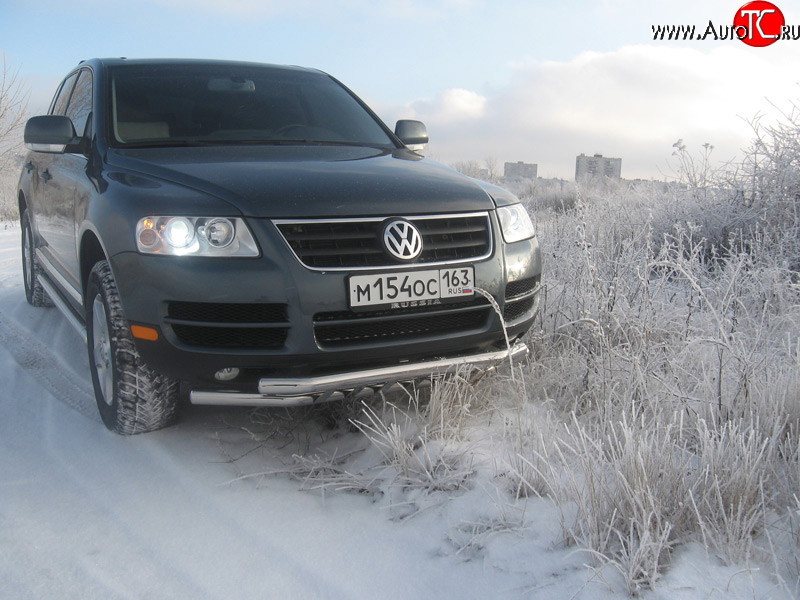 13 699 р. Двойная Защита переднего бампера Metall Design Volkswagen Touareg GP дорестайлинг (2002-2007)  с доставкой в г. Королёв