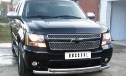 27 699 р. Защита переднего бампера (2 трубыØ76 и 42 мм, нержавейка) SLITKOFF Chevrolet Tahoe GMT900 5 дв. (2006-2013)  с доставкой в г. Королёв. Увеличить фотографию 7