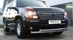 27 999 р. Защита переднего бампера (2 трубыØ76 мм, нержавейка) SLITKOFF Chevrolet Tahoe GMT900 5 дв. (2006-2013)  с доставкой в г. Королёв. Увеличить фотографию 6