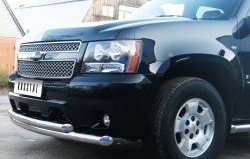 27 999 р. Защита переднего бампера (2 трубыØ76 мм, нержавейка) SLITKOFF Chevrolet Tahoe GMT900 5 дв. (2006-2013)  с доставкой в г. Королёв. Увеличить фотографию 7