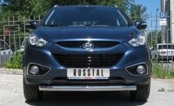 15 499 р. Одинарная защита переднего бампера SLITKOFF диаметром 76 мм Hyundai IX35 LM рестайлинг (2013-2018)  с доставкой в г. Королёв. Увеличить фотографию 1