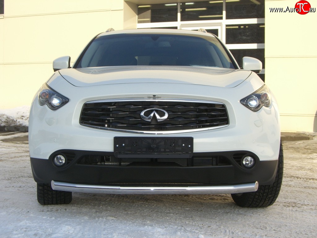 16 999 р. Одинарная защита переднего бампера SLITKOFF диаметром 63 мм INFINITI FX50 S51 дорестайлинг (2008-2011)  с доставкой в г. Королёв