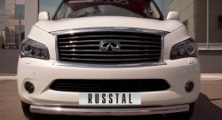 18 749 р. Одинарная защита переднего бампера SLITKOFF диаметром 76 мм INFINITI QX56 Z62 (2010-2013)  с доставкой в г. Королёв. Увеличить фотографию 2