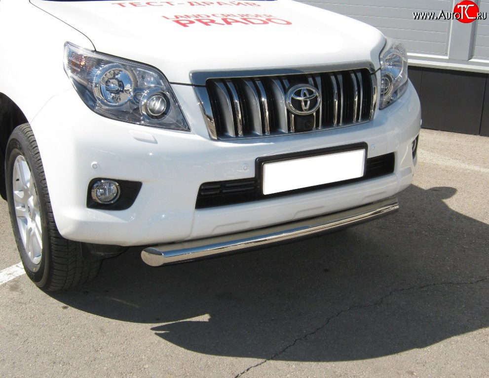 20 849 р. Одинарная защита переднего бампера SLITKOFF 76 мм  Toyota Land Cruiser Prado  J150 (2009-2013) дорестайлинг  с доставкой в г. Королёв