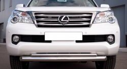 23 649 р. Защита переднего бампера (2 трубыØ76 и 42 мм, нержавейка) SLITKOFF  Lexus GX460  J150 (2009-2013) дорестайлинг  с доставкой в г. Королёв. Увеличить фотографию 2