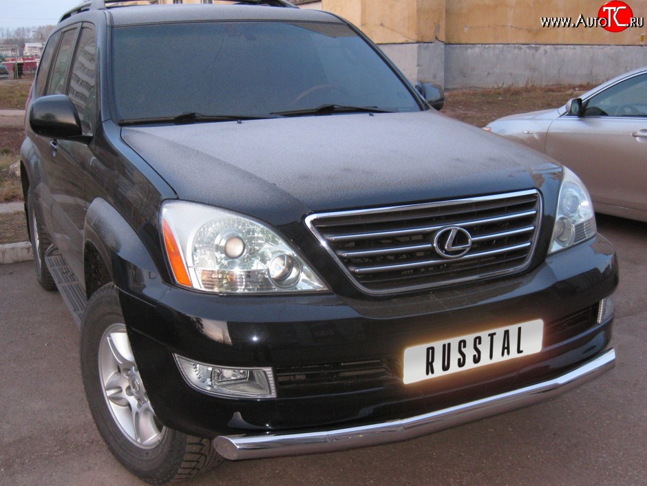 20 449 р. Одинарная защита переднего бампера SLITKOFF 76 мм  Lexus GX470  J120 (2002-2007) дорестайлинг  с доставкой в г. Королёв