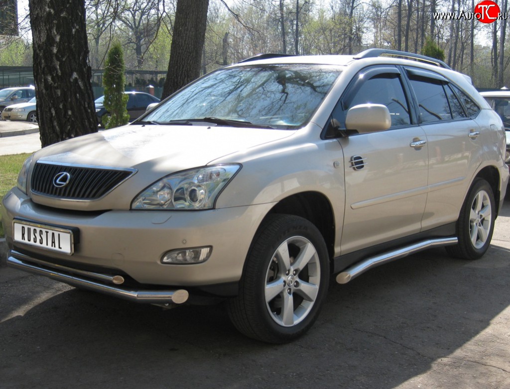 14 949 р. Защита переднего бампера (2 трубыØ63 и 42 мм, нержавейка) SLITKOFF  Lexus RX300  XU30 - RX350  XU30  с доставкой в г. Королёв