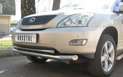 14 949 р. Защита переднего бампера (2 трубыØ63 и 42 мм, нержавейка) SLITKOFF  Lexus RX300  XU30 - RX350  XU30  с доставкой в г. Королёв. Увеличить фотографию 3