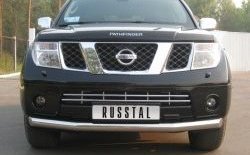 15 249 р. Одинарная защита переднего бампера SLITKOFF диаметром 76 мм  Nissan Pathfinder  R51 (2004-2007) дорестайлинг  с доставкой в г. Королёв. Увеличить фотографию 1